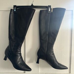 Naturalizer Deesha Wide Calf Knee High Boot Black Leather size 8.5M